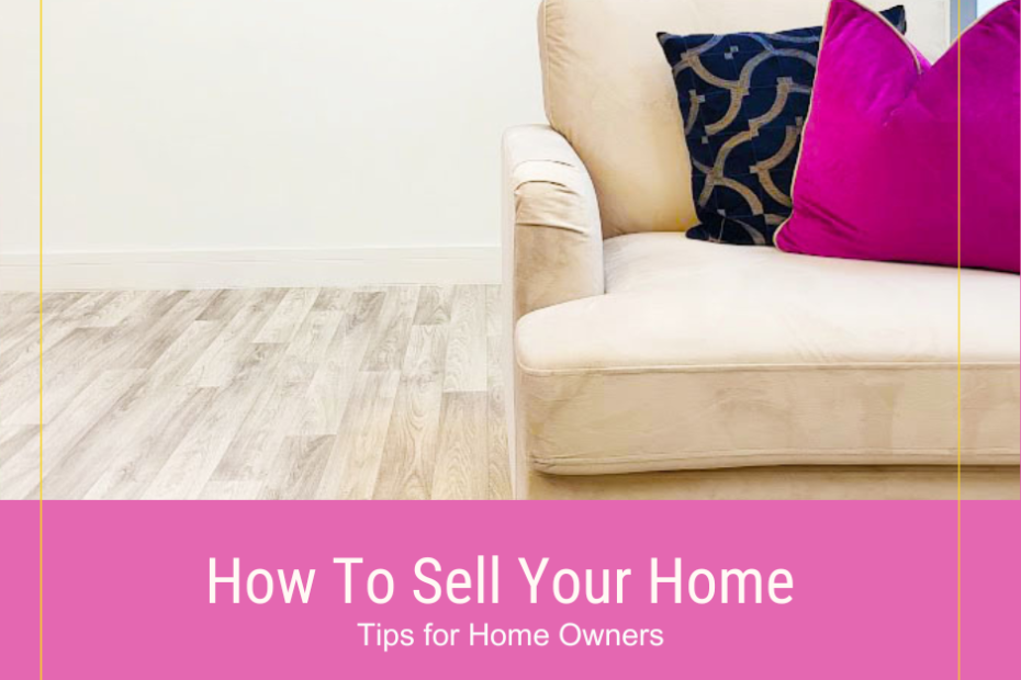 How to sell your home Image features a traditional styled armchairs in cream with two accent cushions. In the back ground you can see a coordinating coloured piece of artwork and a striped rug