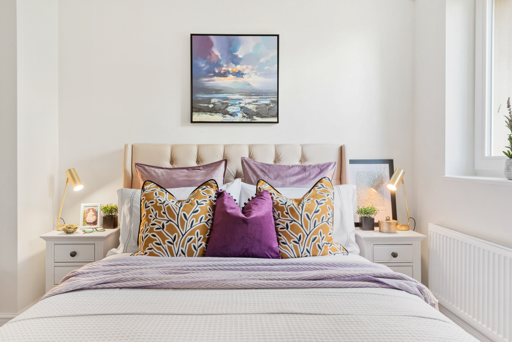 Beautifully staged bedroom and professionally photographed for marketing online 