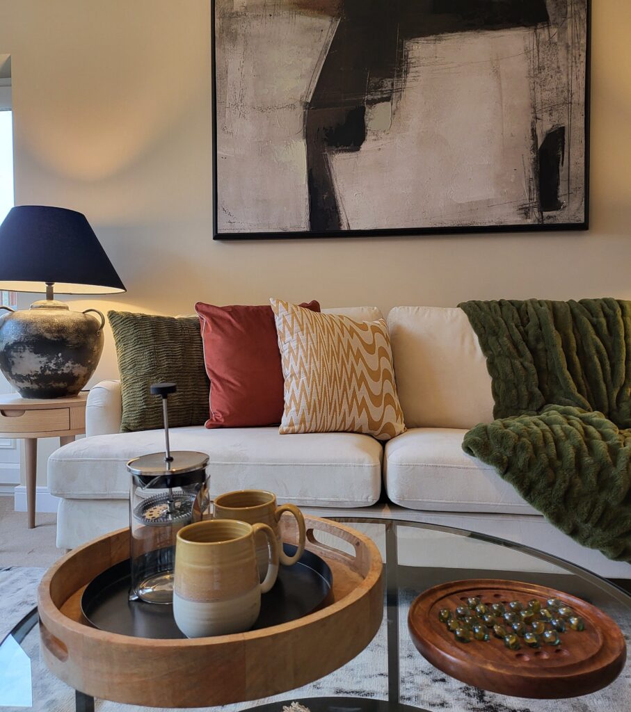 Home Staged Living Room at Project Bedworth